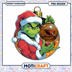Grinch Holiday PNG Design with Beavers Ornament Art