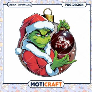 Grinch Holiday Ornament PNG Instant Download Design