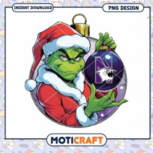 Grinch Christmas Ornament PNG Design for Instant Download