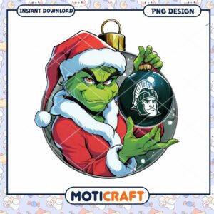 Grinch Christmas Ornament PNG Design Instant Download