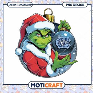 Grinch Christmas Ornament PNG Design for Carolina Fans