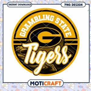 Grambling State Tigers Logo PNG Instant Download Design