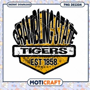 Grambling State Tigers Vintage Design PNG Downloadable Art