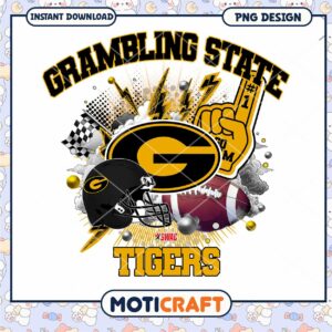 Grambling State Tigers Football PNG Design Instant Download