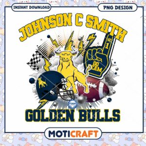 Golden Bulls PNG Design for Johnson C Smith Fans