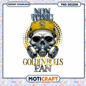 Golden Bulls Fan Non Toxic Skull PNG Design Download