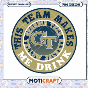 Georgia Tech Yellow Jackets Drink Team PNG Design Download