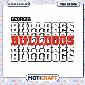 Georgia Bulldogs Graphic Design PNG Instant Download Art