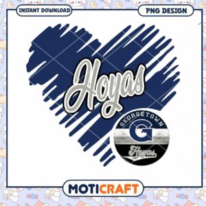 Georgetown Hoyas Heart PNG Design Instant Download