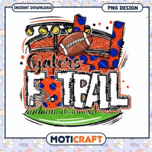 Gators Football PNG Design for Instant Download Decor