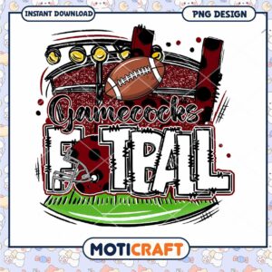 Gamecocks Football PNG Design Instant Download Art