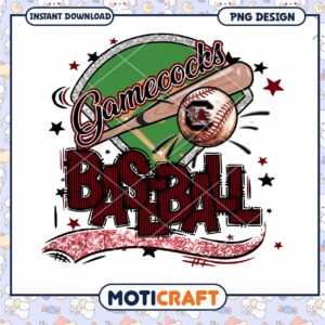 Gamecocks Baseball Team PNG Design Instant Download
