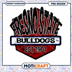 Fresno State Bulldogs Vintage Design Instant Download PNG