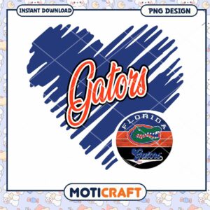 Florida Gators Heart PNG Design Instant Download Art