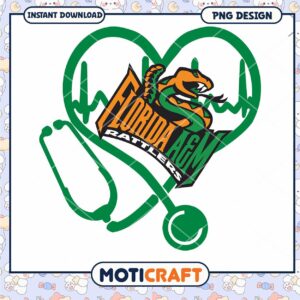 Florida A&M Rattlers Heartbeat PNG Design Download