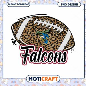 Falcons Leopard Print Football PNG Instant Download Design