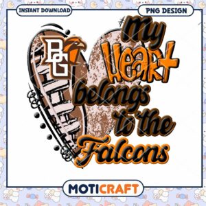 Falcons Heart PNG Sublimation Design