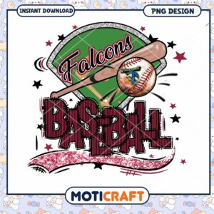 Falcons Baseball PNG Design for Instant Download Art