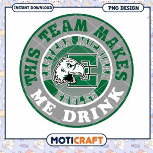 Eastern Michigan Eagles Team Drinking PNG Design Download