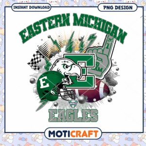 Eastern Michigan Eagles PNG Design Instant Download Art