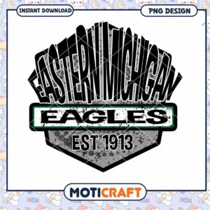 Eastern Michigan Eagles PNG Design Instant Download Graphic