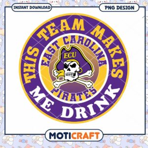 East Carolina Pirates Makes Me Drink PNG Design Download