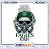 Eagles Fan Non Toxic Skull PNG Design for Download