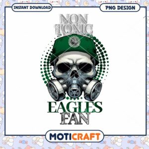 Eagles Fan Non Toxic Skull PNG Design for Download
