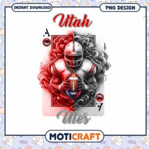Dynamic Utah Utes Football Art PNG Instant Download