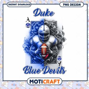 Duke Blue Devils Football PNG Design for Instant Download