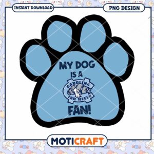 Dog Fan PNG Design for Carolina Tar Heels Lovers