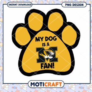 Dog Fan Paw Print Design PNG Instant Download Graphic