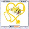 Cute Cartoon Dog Heartbeat Stethoscope PNG Design