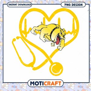 Cute Cartoon Dog Heartbeat Stethoscope PNG Design