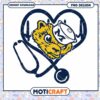 Cute Bear Nurse Heart Stethoscope Design PNG Download