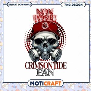 Crimson Tide Fan Non Toxic Skull Design PNG Download