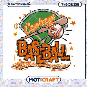 Cowboys Baseball PNG Design Instant Download Decor