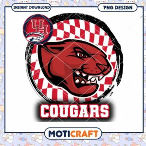 Cougars College Logo Instant Download PNG Design