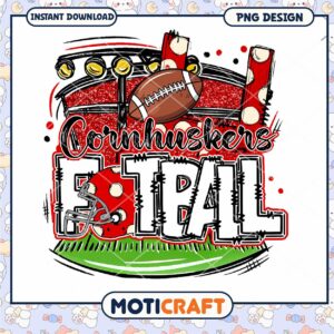 Cornhuskers Football PNG Design for Instant Download
