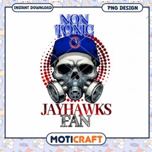 Cool Non Toxic Jayhawks Fan Skull PNG Design Download