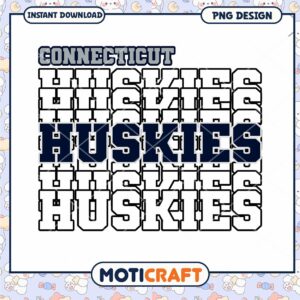 Connecticut Huskies PNG Design Instant Download Art
