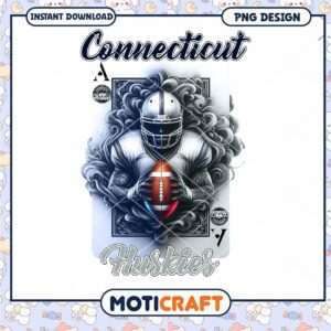 Connecticut Huskies Football PNG Design Instant Download