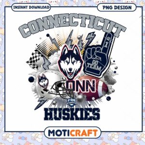Connecticut Huskies Football PNG Design for Fans