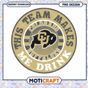 Colorado Buffaloes Team Drink PNG Instant Download Design