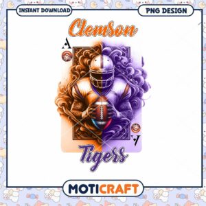 Clemson Tigers Football Player PNG Design for Download