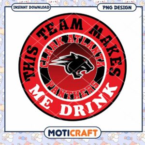 Clark Atlanta Panthers Drink Team PNG Design Download