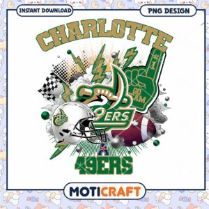 Charlotte 49ers Fan Art PNG Instant Download Design