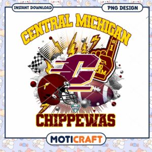 Central Michigan Chippewas Football PNG Design Download