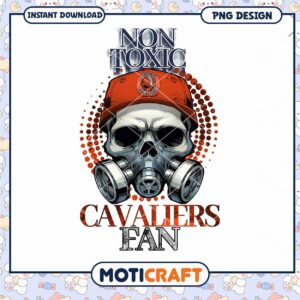 Cavaliers Fan Non Toxic Skull PNG Design Instant Download