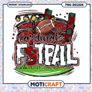 Cardinals Football PNG Design for Instant Download Art